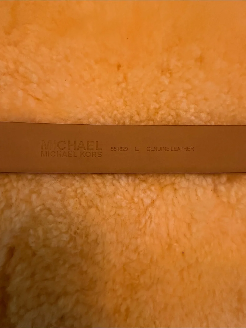 Michael Kors Pebbled Leather Women's Size Large Tan Belt with God Stud Accents